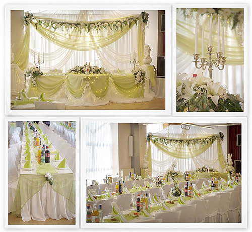 Tischdeko Hochzeit Grün-Weiß