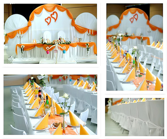 Tischdeko Hochzeit Orange-Apricot
